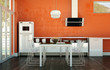 Wohnküche orange