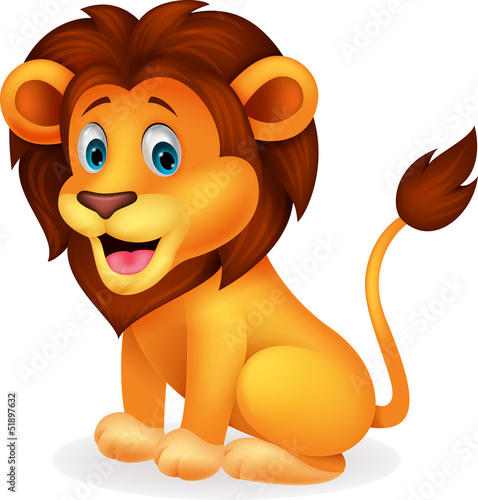 Vector: Cute lion cartoon Cute lion cartoon