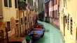 Small colourful channel in Venice