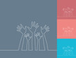 Simple line illustration of hands vector.