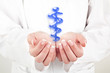doctor woman holding health symbol in her hands