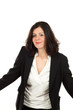 nice woman with black jacket, portrait in studio