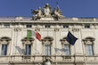 Europe's flag and Italian's flag
