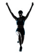 Photo: woman runner jogger jumping happy woman runner jogger jumping happy