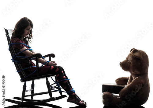 Photo: strange young woman trapped childhood silhouette strange young woman trapped childhood silhouette
