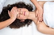 woman having cyropractick neck adjustment
