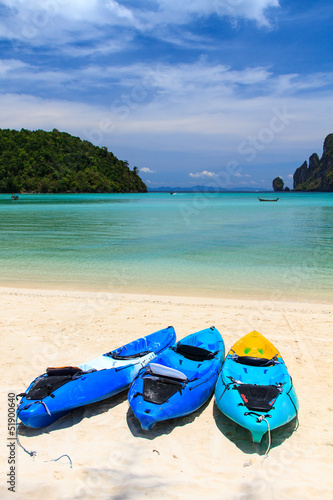 Photo: kayaks at the tropical beach Kingdom Thailand kayaks at the tropical beach Kingdom Thailand