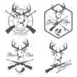 Set of vintage hunting and fishing labels and badges