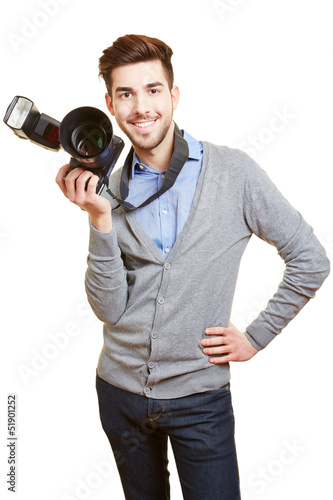 Photo: Hochzeitsfotograf mit professioneller Kamera Hochzeitsfotograf mit professioneller Kamera