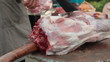 Video: Butcher cutting fresh pork meat Butcher cutting fresh pork meat