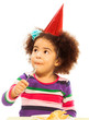 Kid eating birthday cake