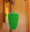 key in keyhole with blank tag