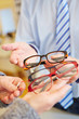 Different glasses at optician