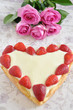 Vanille Erdbeer Herz Kuchen