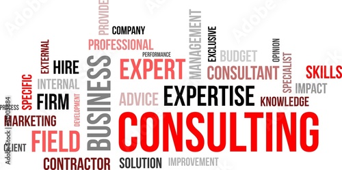 Vector: word cloud - consulting word cloud - consulting