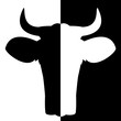 Ilustración: tête de vache en positif / négatif tête de vache en positif / négatif