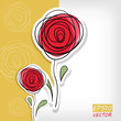 Floral background with abstract roses