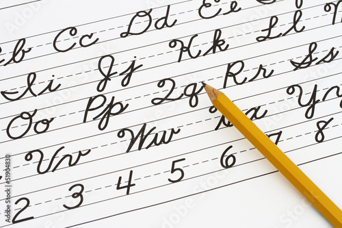 Photo: Learning cursive writing Learning cursive writing