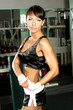 Pretty athletic girl in gym