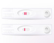 Vector positive and negative pregnancy tests isolated on white.
