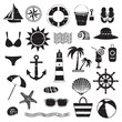 Scratched sea symbols set