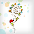 Floral background with abstract flower