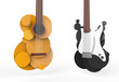 An acoustic and an electric guitar in rendered vector look