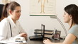 Cheerful chat in doctor office