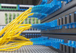 Technology center with fiber optic equipment