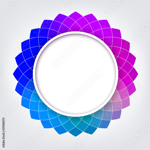 Vector: Creative Abstract Digital Flower with Round Frame for Your Text Creative Abstract Digital Flower with Round Frame for Your Text