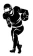 Vektor: American football player, silhouette American football player, silhouette