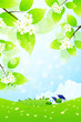 Vector: Green Landscape with House Green Landscape with House