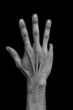Hand on black back - four