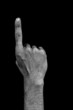 Hand on black back - one