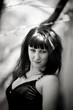 Photo: Monochrome toned of a beautiful brunette young lady Monochrome toned of a beautiful brunette young lady