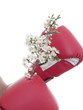 hand in a boxing glove and a blossoming tree