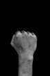 Hand on black back - zero