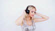 Dancing girl with headphones