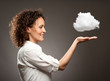 woman holding a cloud