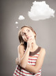 little girl thinking