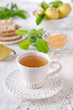 Green tea with jam