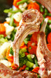 Roasted ribs and vegetables