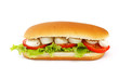 Sandwich with mozzarella tomato and salad