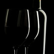 Red Wine Glass silhouette Black Background