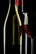 Red Wine Glass silhouette Black Background