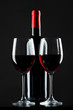 Red Wine Glass silhouette Black Background
