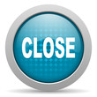 close blue circle web glossy icon