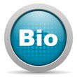 Illustration: bio blue circle web glossy icon bio blue circle web glossy icon