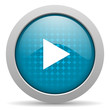 play blue circle web glossy icon