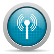 wifi blue circle web glossy icon